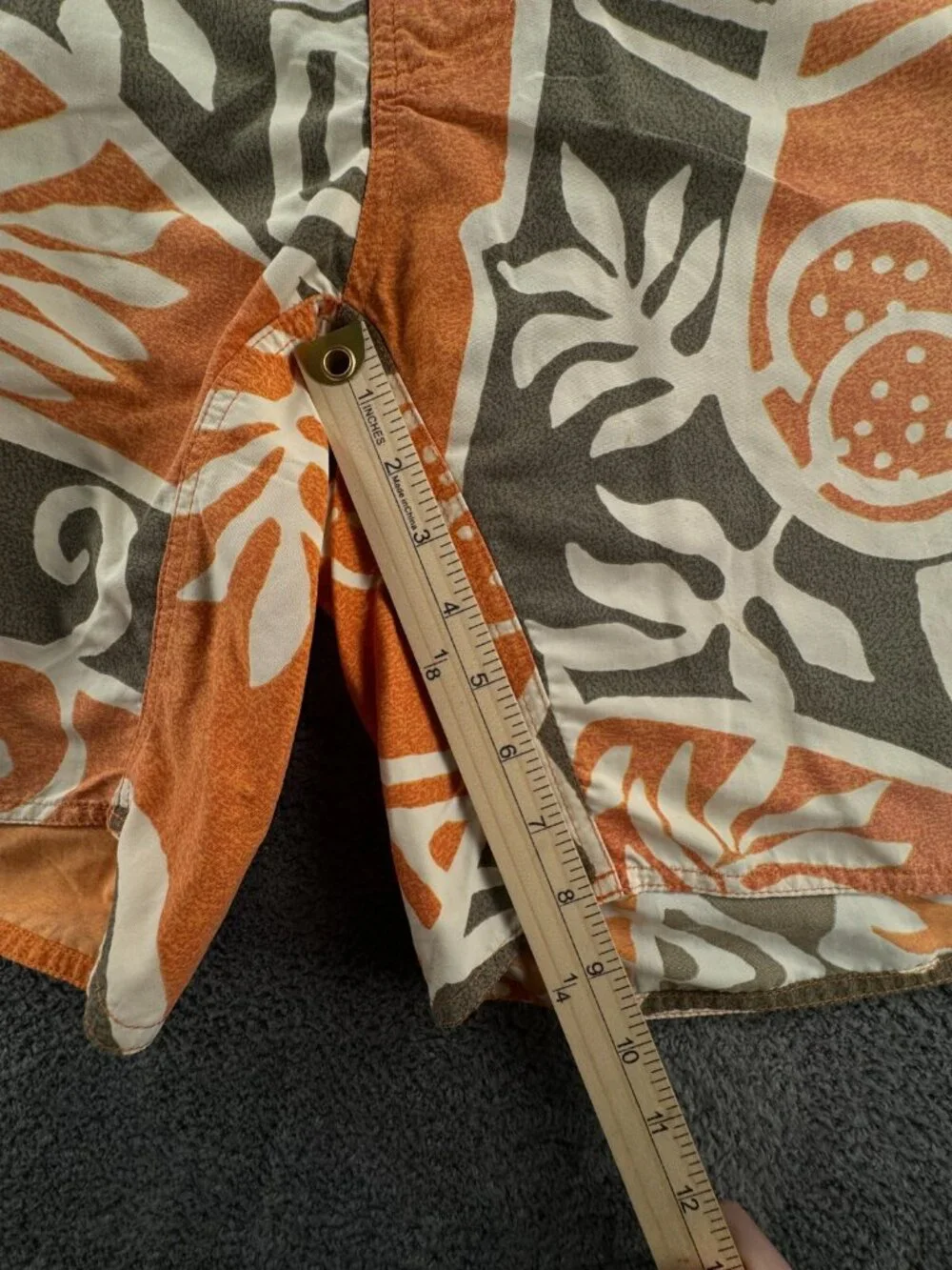 Patagonia Swim Trunk Men Board Shorts Adult Swimming Size 34 Orange Tiki Floral